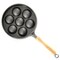 Norpro Deluxe Cast Iron Aebleskiver Stuffed Pancake Pan with Wood Handle